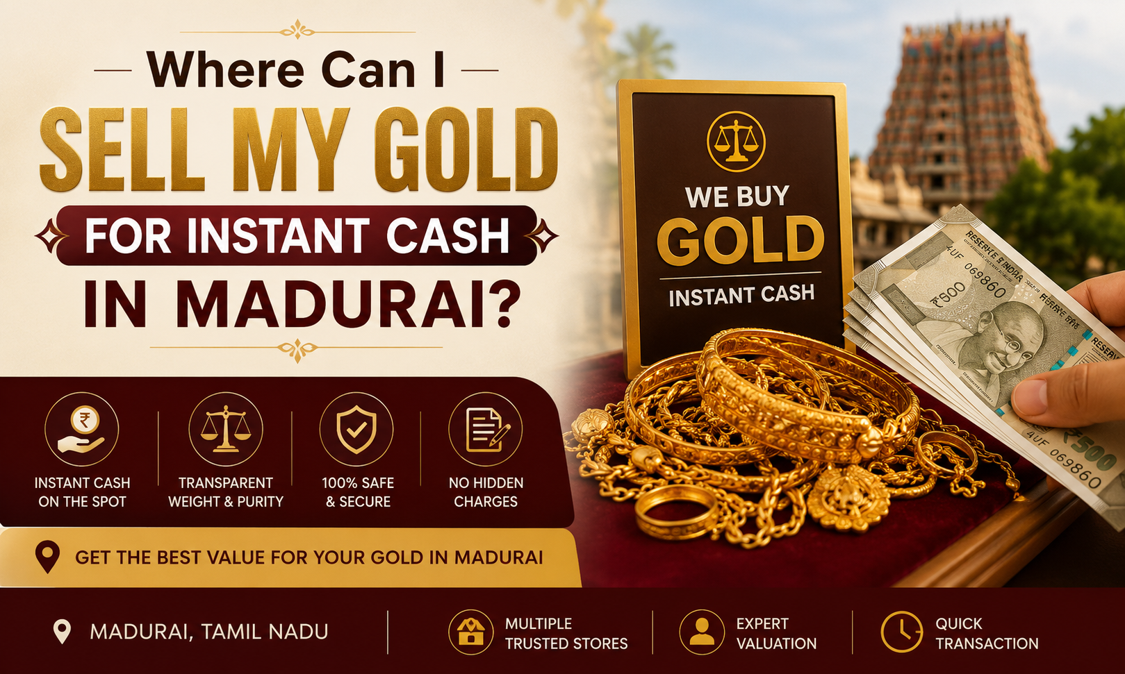 Sell Gold for Cash in Madurai